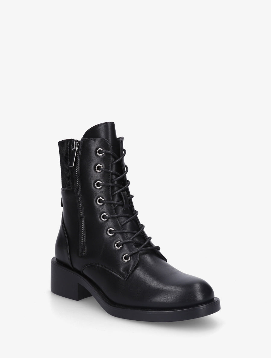Boots montantes à lacets - Noir - 2
