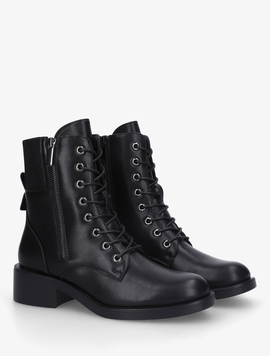 Boots montantes à lacets - Noir - 4