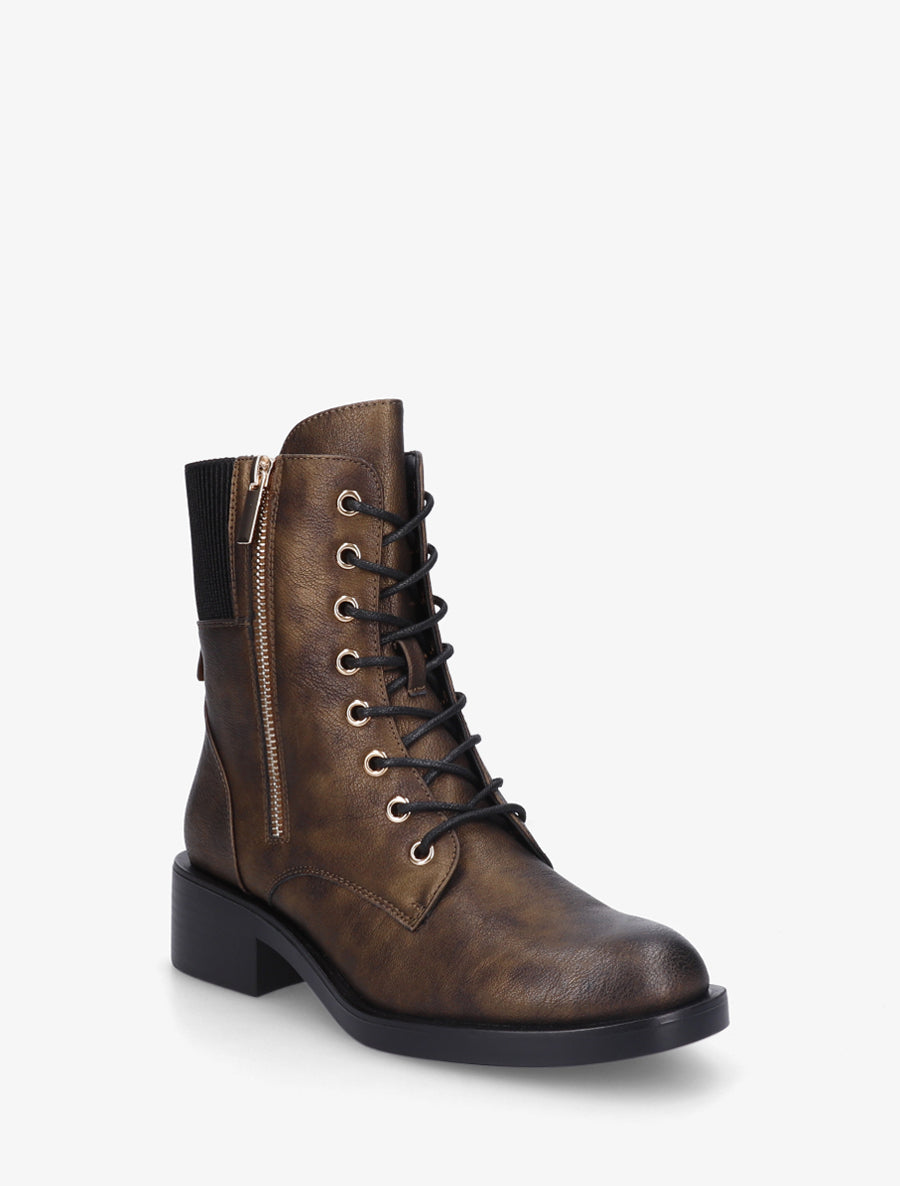 Boots montantes à lacets - Marron - 2