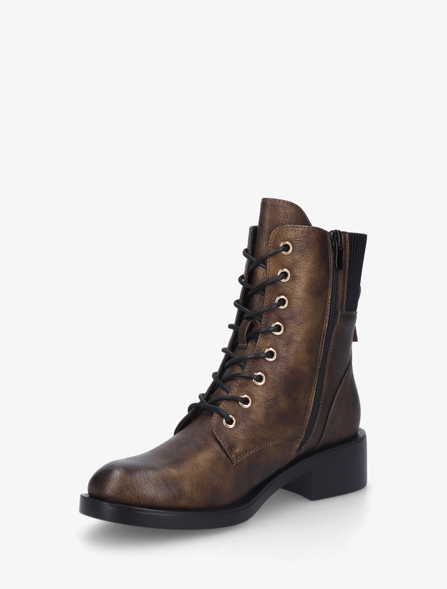 Boots montantes à lacets - Marron - 3