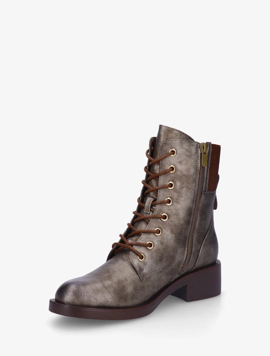 Boots montantes à lacets - Bronze - 3