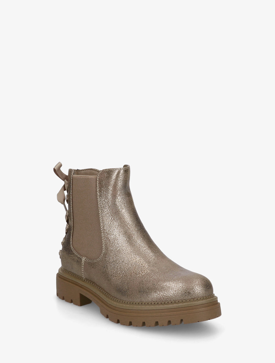 Bottines nacrées à noeud - Taupe - 2