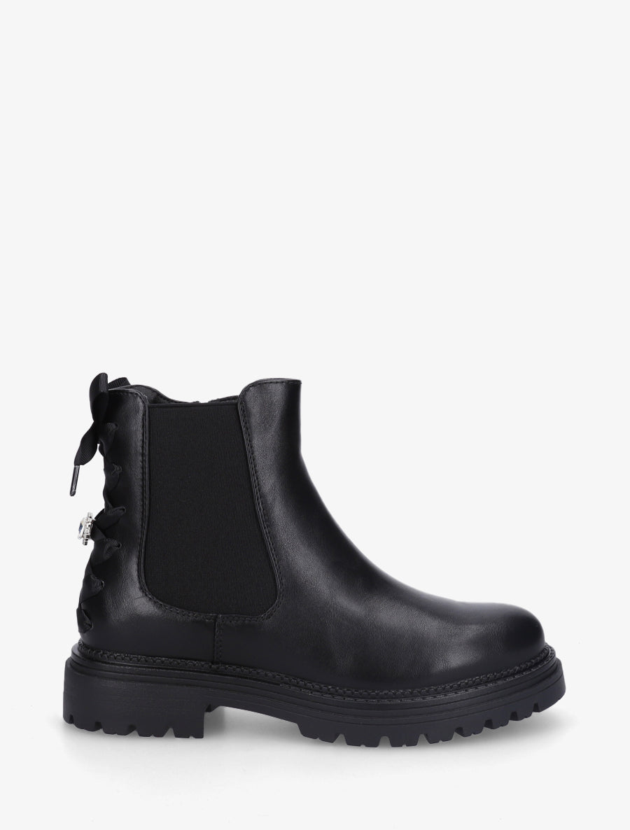 Bottines en simili à noeud - Noir - 1