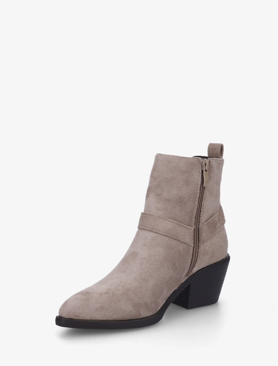 Bottines en suédine style chelsea - Taupe - 3