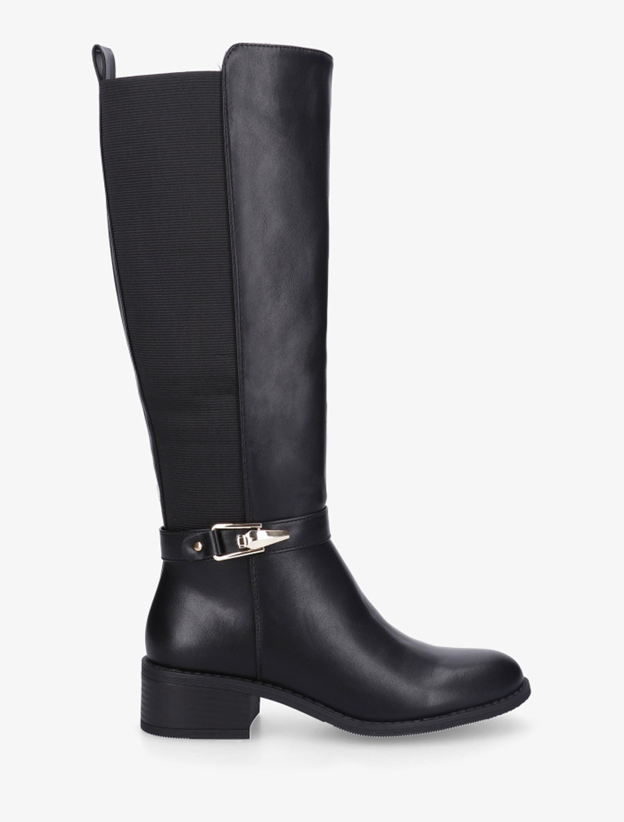 Bottes élastiquées à empiècement métallique - Noir - 1