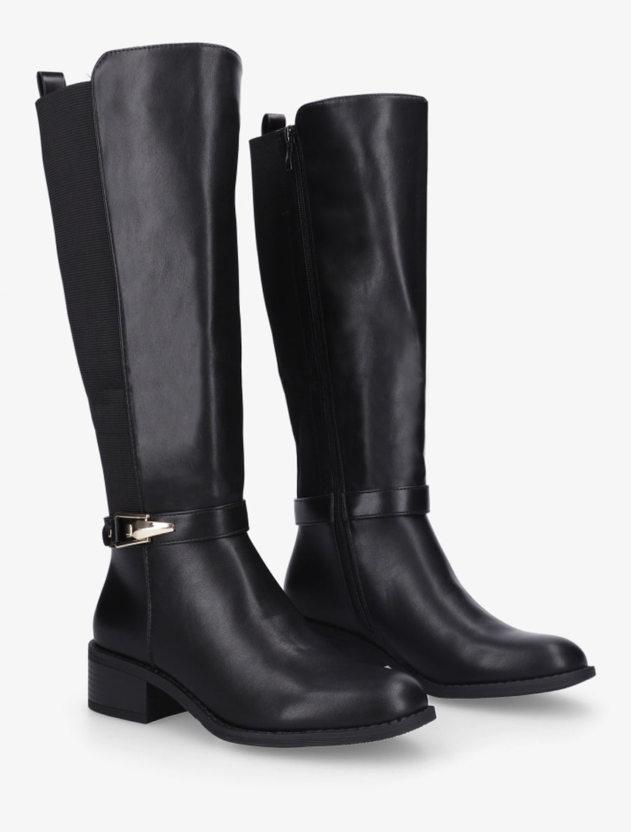 Bottes élastiquées à empiècement métallique - Noir - 4