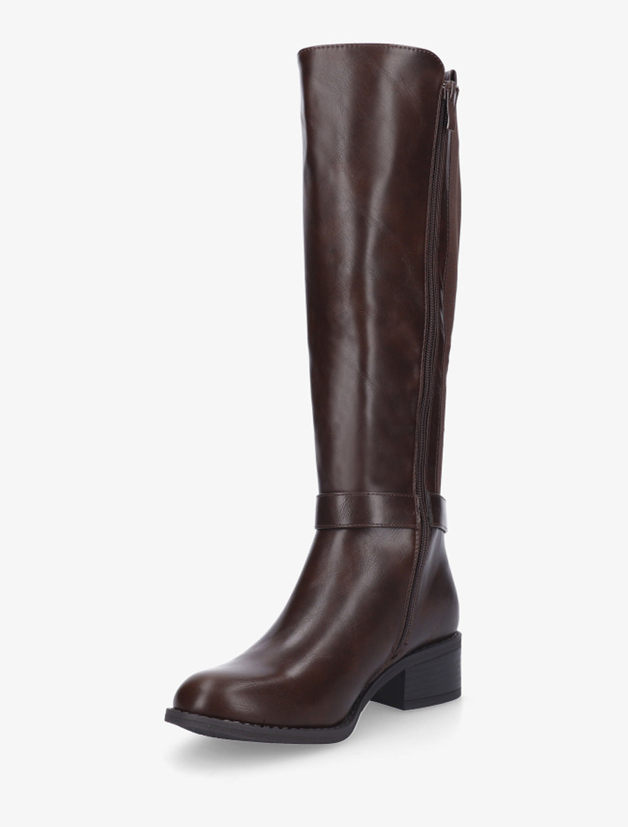 Bottes élastiquées à empiècement métallique - Marron - 3