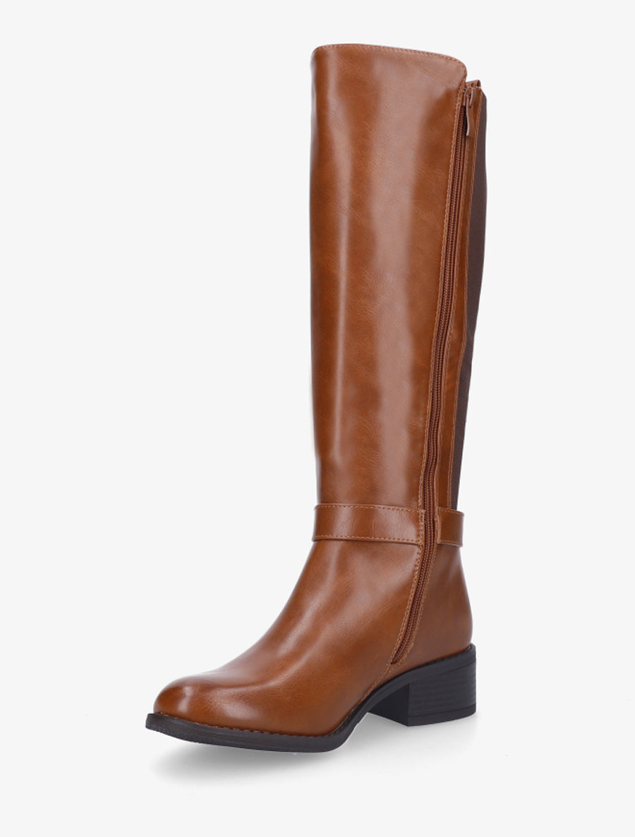 Bottes élastiquées à empiècement métallique - Camel - 3