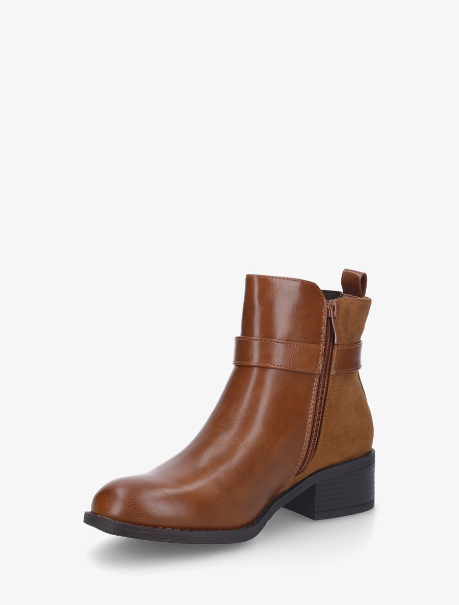 Bottines à empiècement métal - Camel - 3