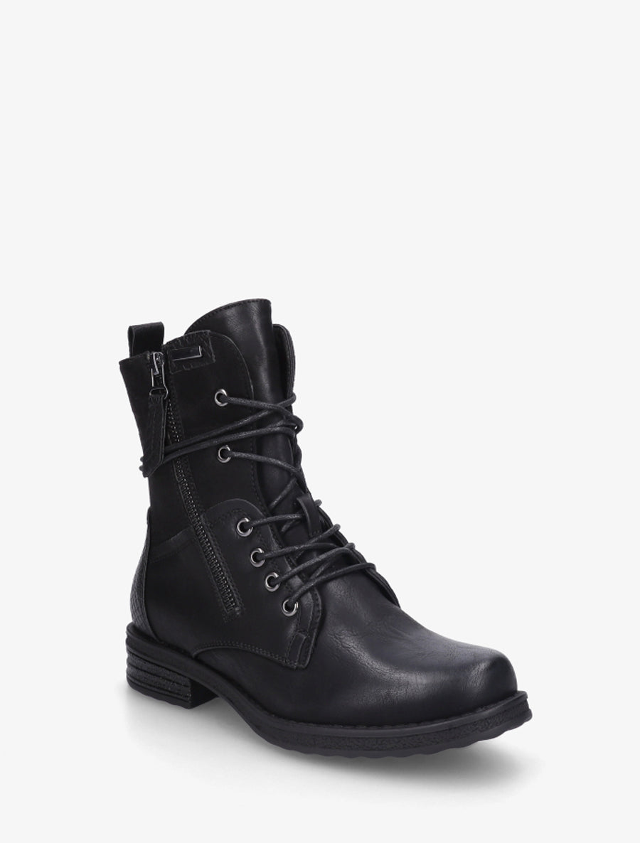 Bottines bi-matière à contrefort imprimé croco - Noir - 2