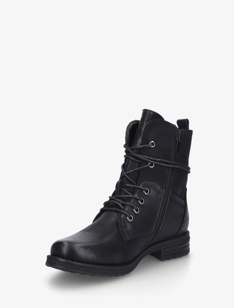Bottines bi-matière à contrefort imprimé croco - Noir - 3
