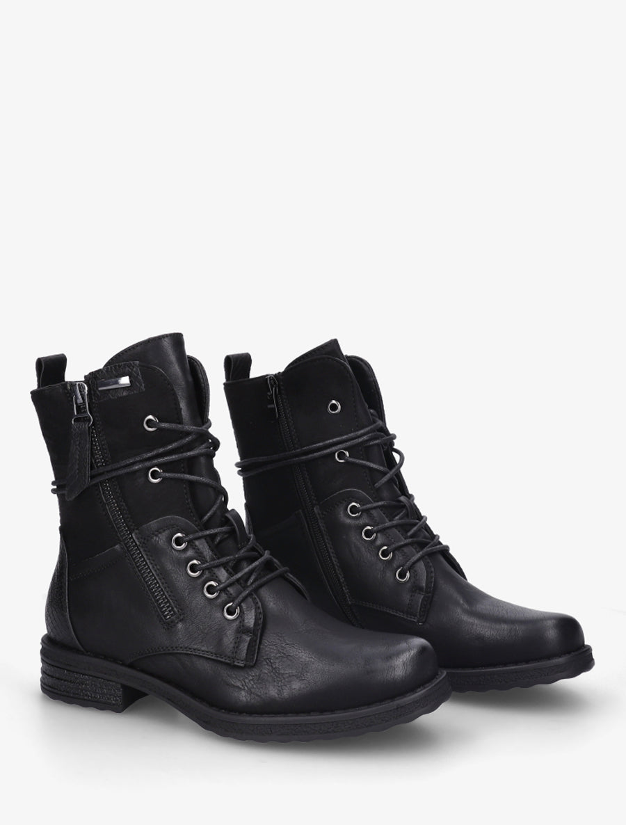 Bottines bi-matière à contrefort imprimé croco - Noir - 4