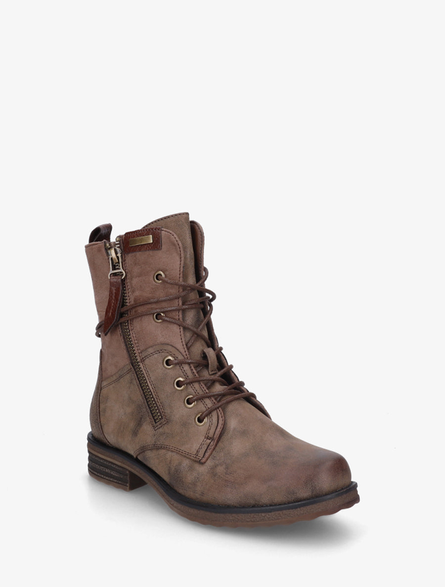 Bottines bi-matière à contrefort imprimé croco - Taupe - 2