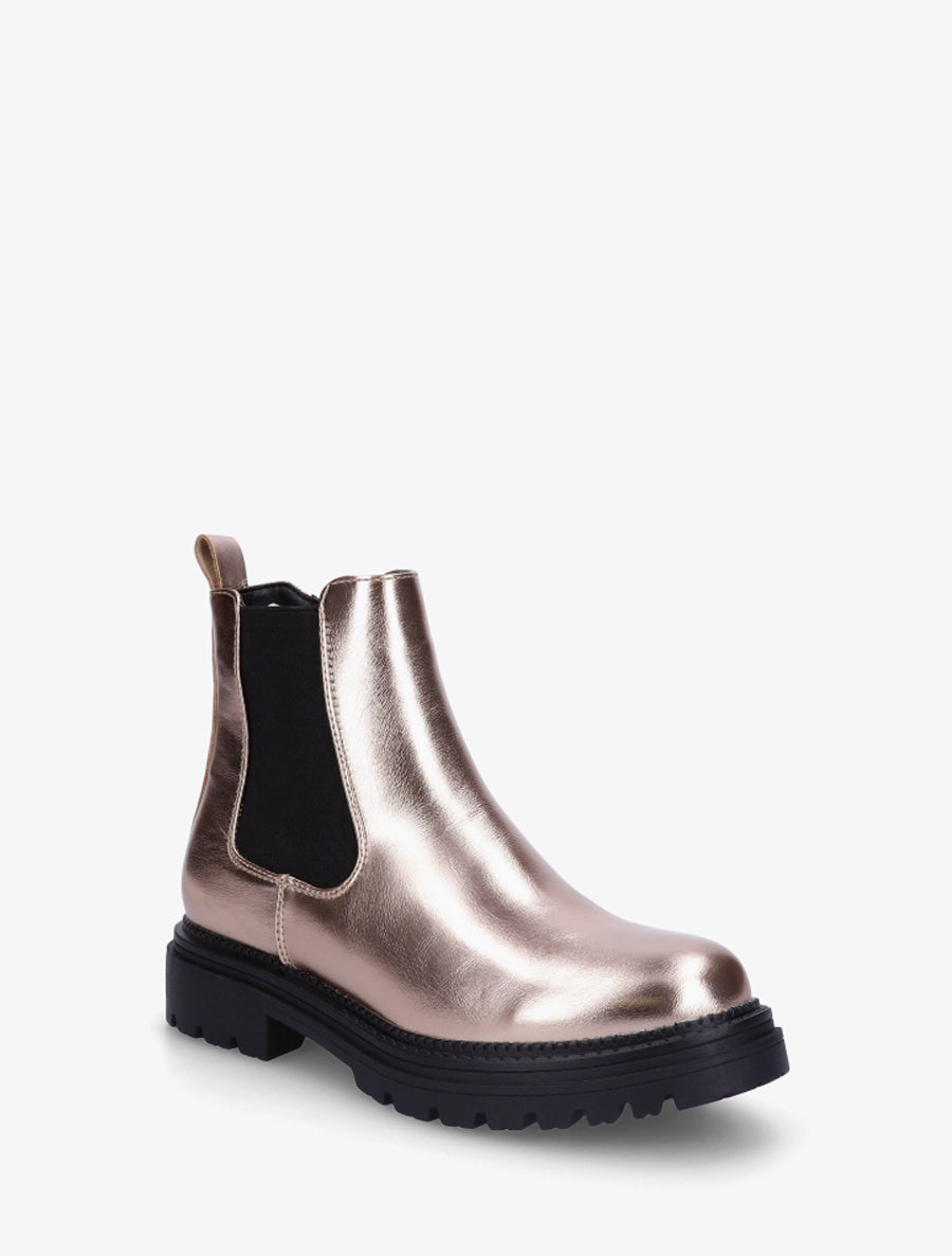 Bottines style chelsea en simili - Champagne - 2