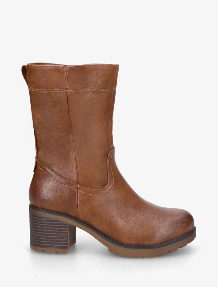 Bottines montantes classiques - Camel - 1