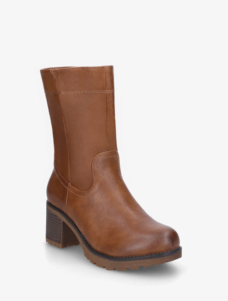 Bottines montantes classiques - Camel - 2