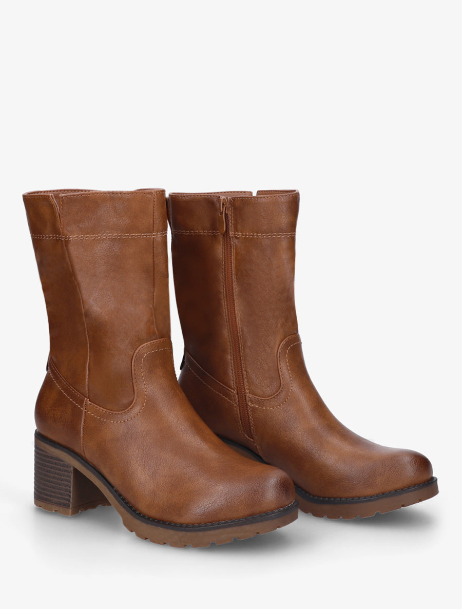 Bottines montantes classiques - Camel - 4