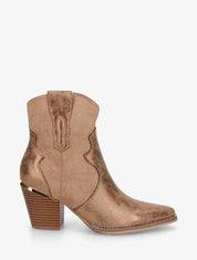 Bottines irisées style santiag - Camel - 1