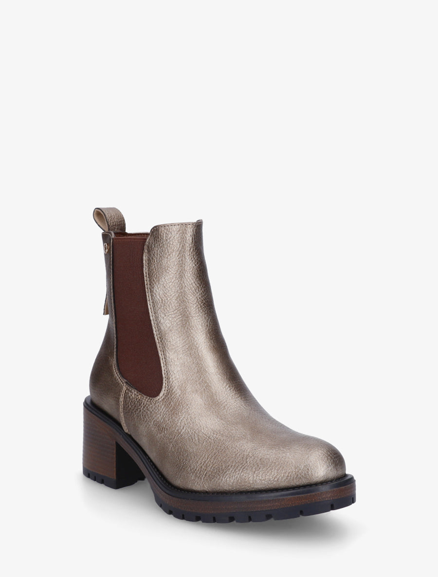 Bottines élastiquées à talon - Taupe - 2