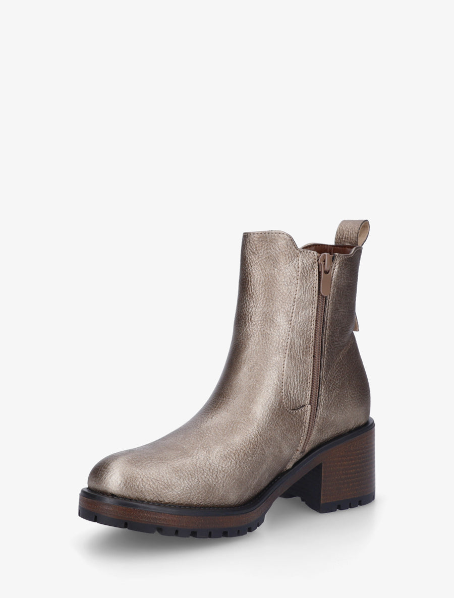 Bottines élastiquées à talon - Taupe - 3