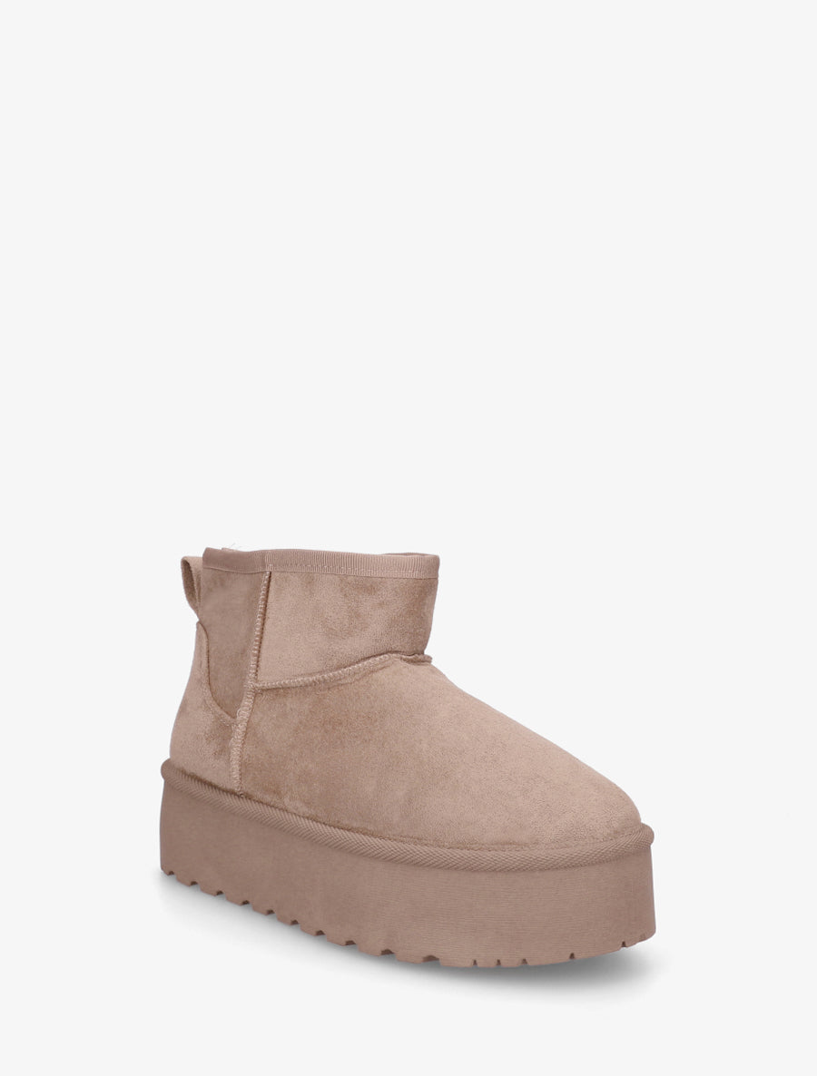 Boots en suédine à semelle plateforme - Taupe - 2