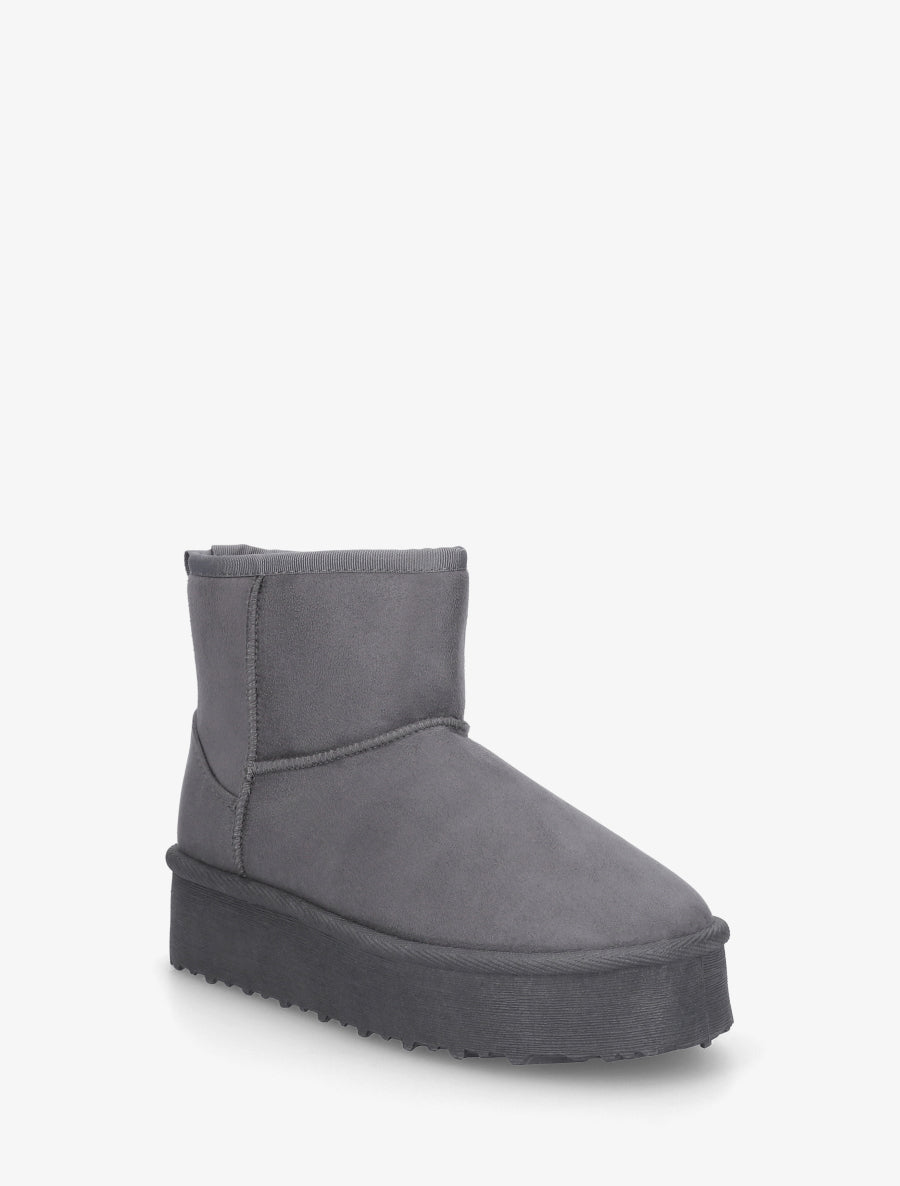 Boots fourrées en suédine - Gris foncé - 2