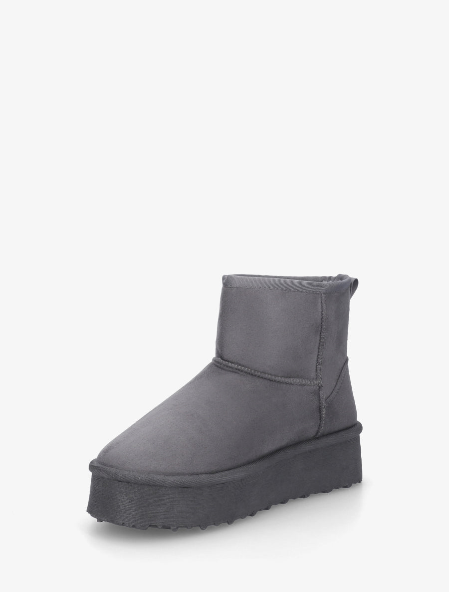 Boots fourrées en suédine - Gris foncé - 3