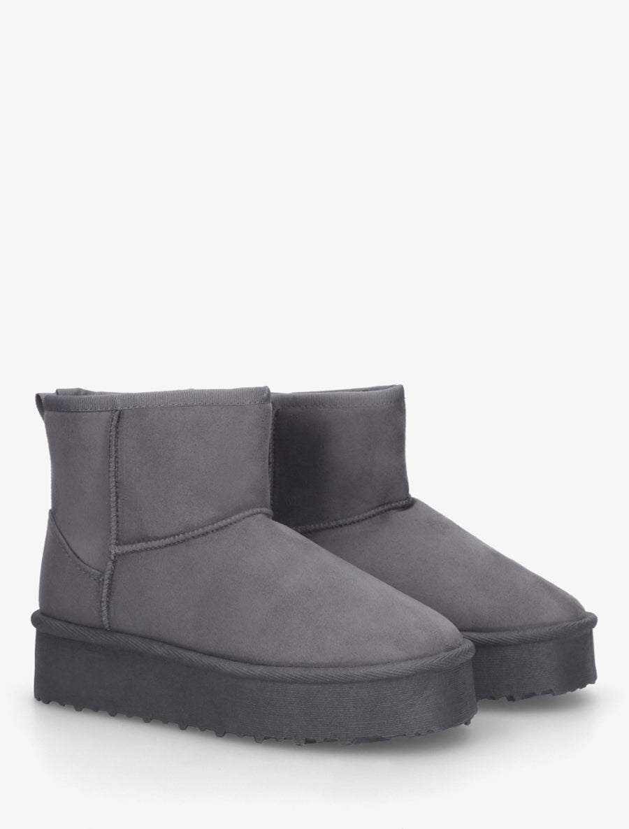 Boots fourrées en suédine - Gris foncé - 4