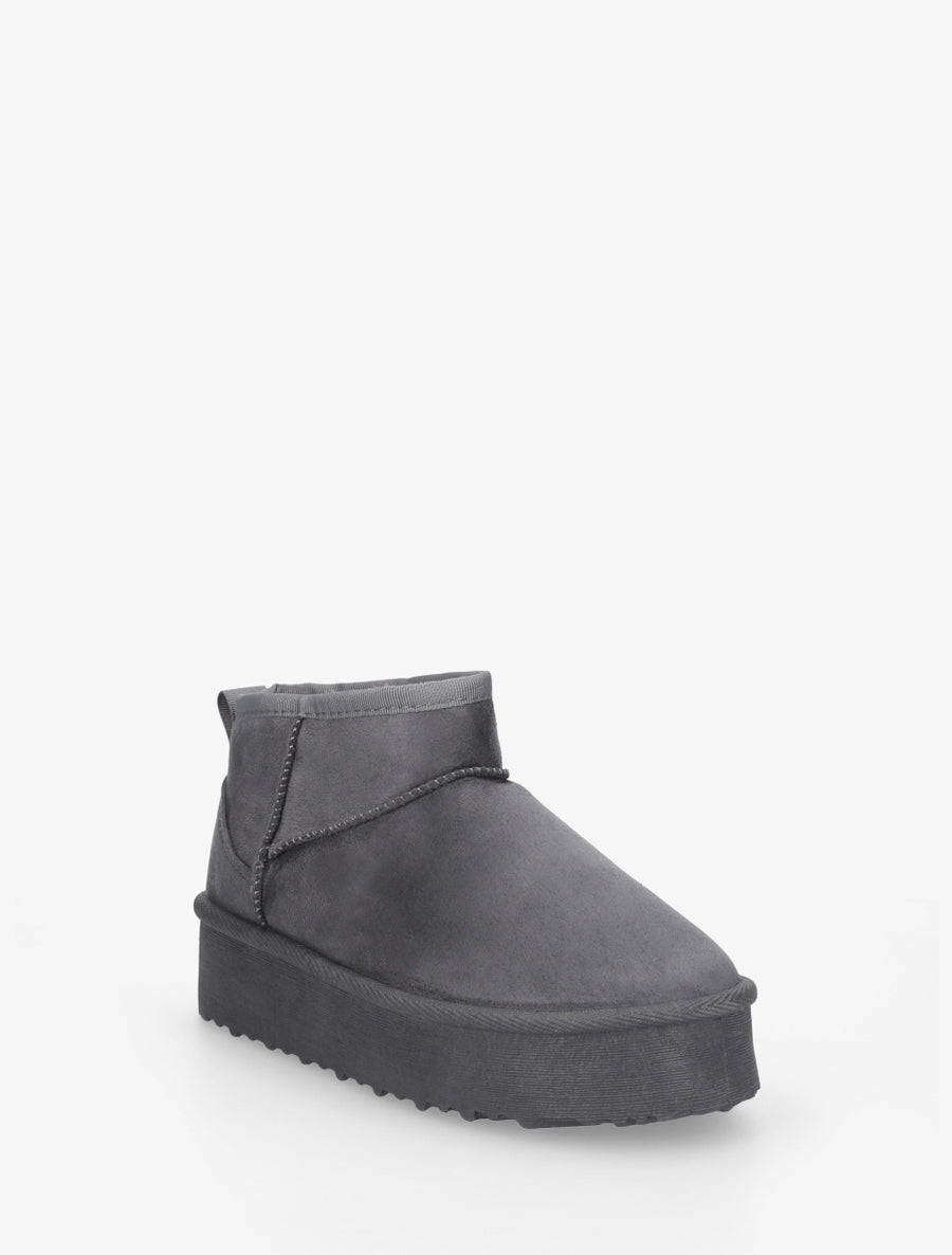 Boots en suédine à semelle plateforme - Gris foncé - 2