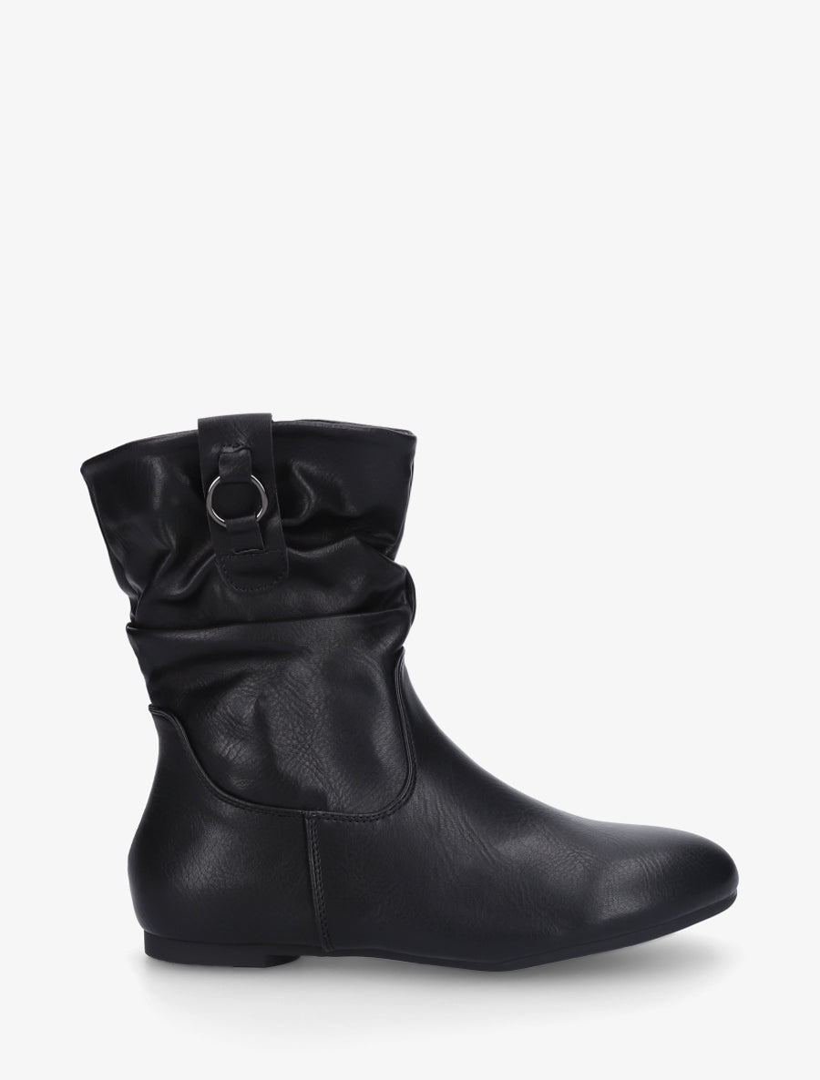 Bottines montantes effet froncé - Noir - 1