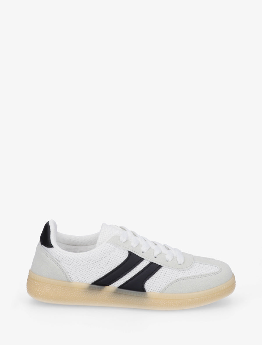 Baskets en toile et suédine - Gris clair - 1