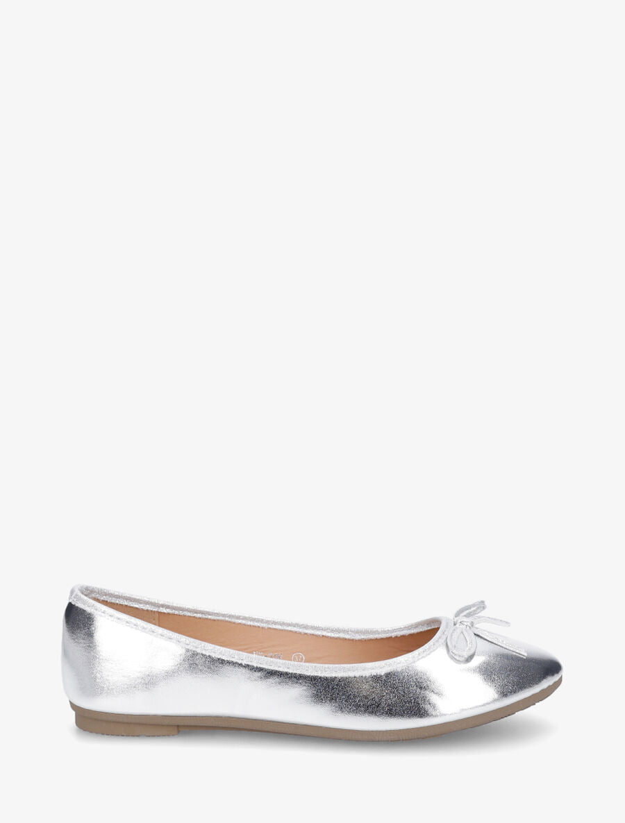 Ballerines en simili nacré noeud irisé - Argent - 1