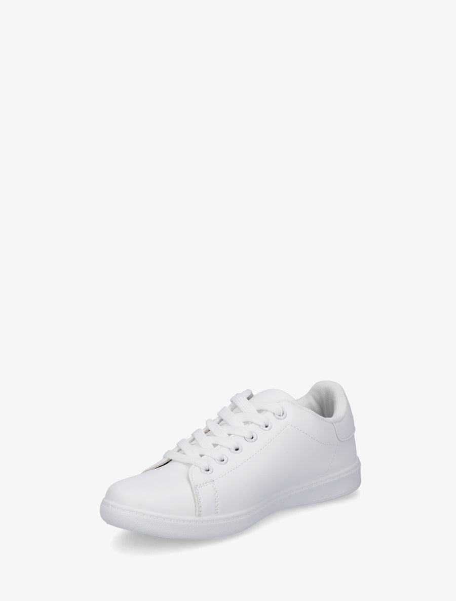 Sneakers basiques en simili - Blanc - 3