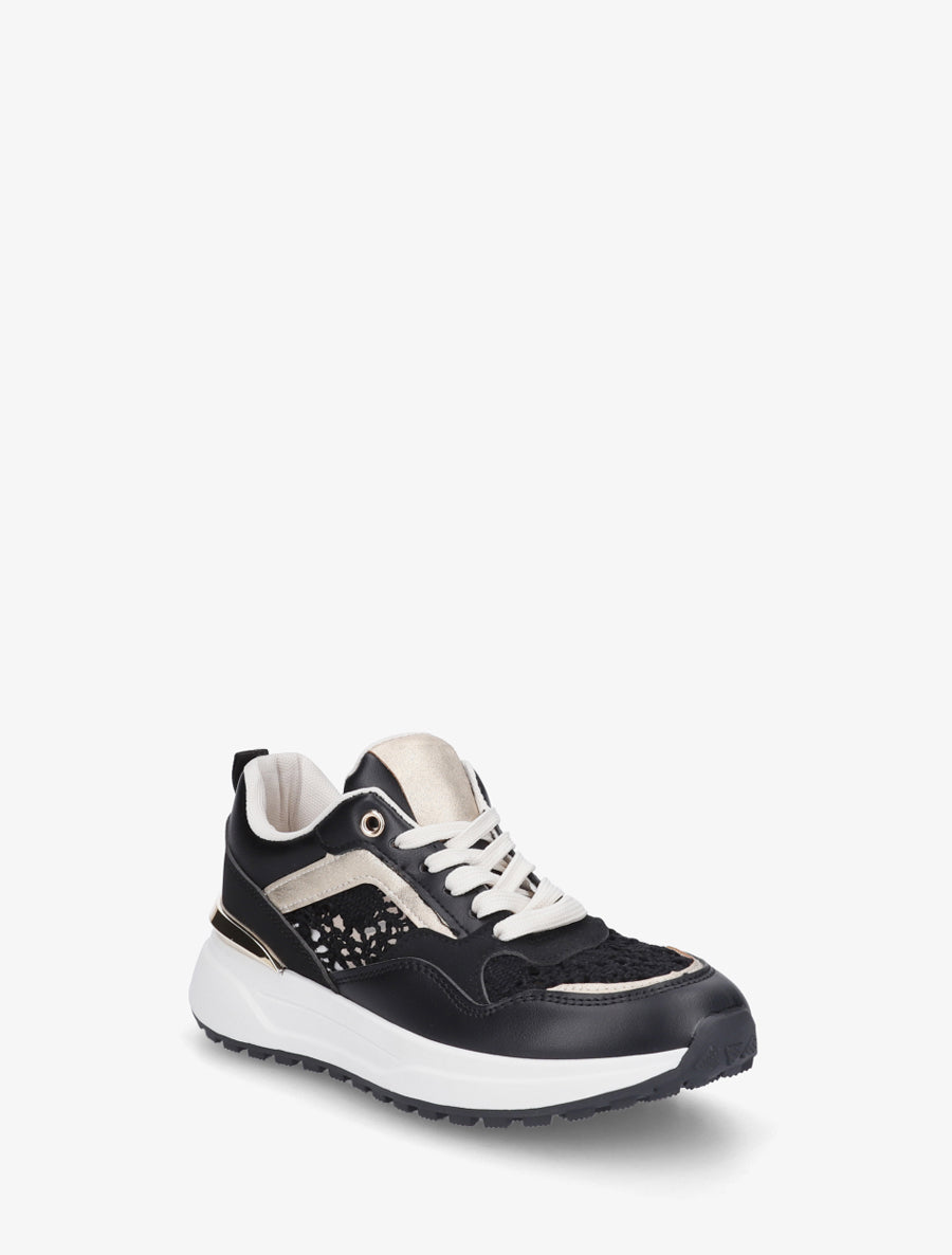 Baskets à empiècements crochet - Noir - 2