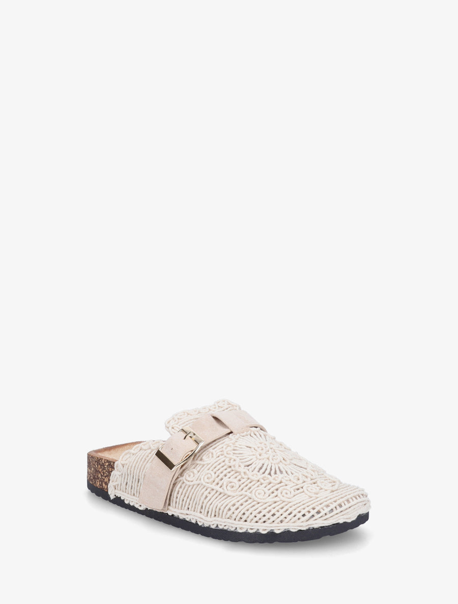 Mules fermées en macramé - Beige - 2