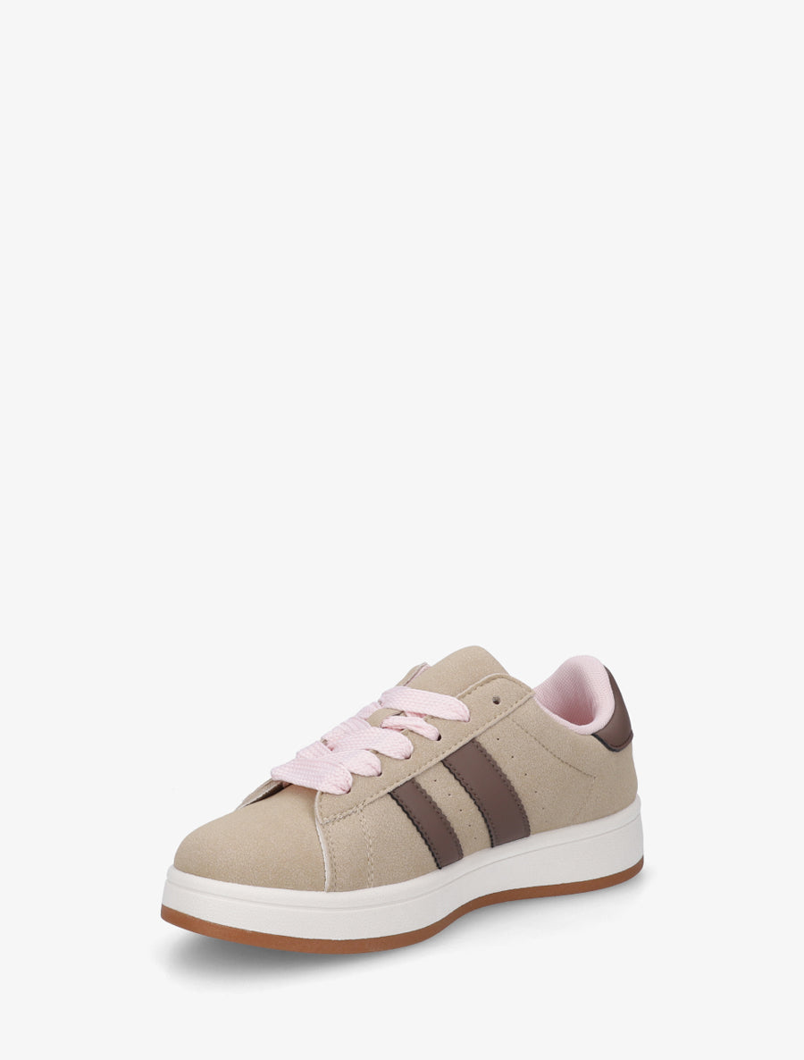 Sneakers plates à bandes contrastantes - Taupe - 3