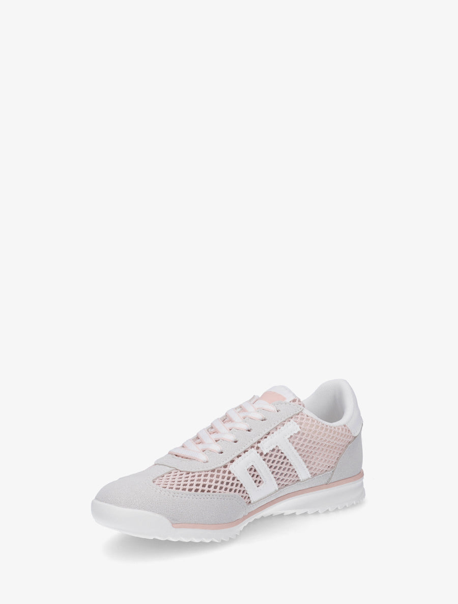 Sneakers bimatière floquées - Rose - 3