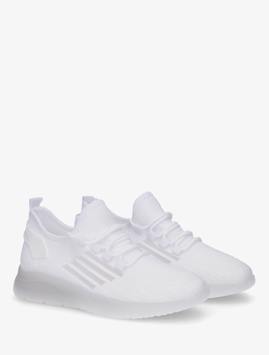 Baskets en tissu style running - Blanc - 4