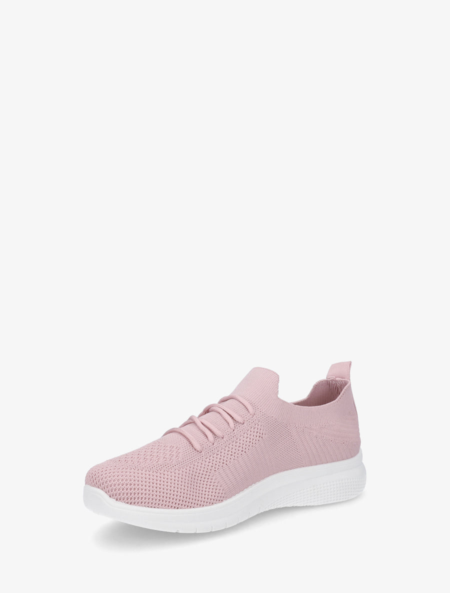Baskets unies en maille - Rose - 3