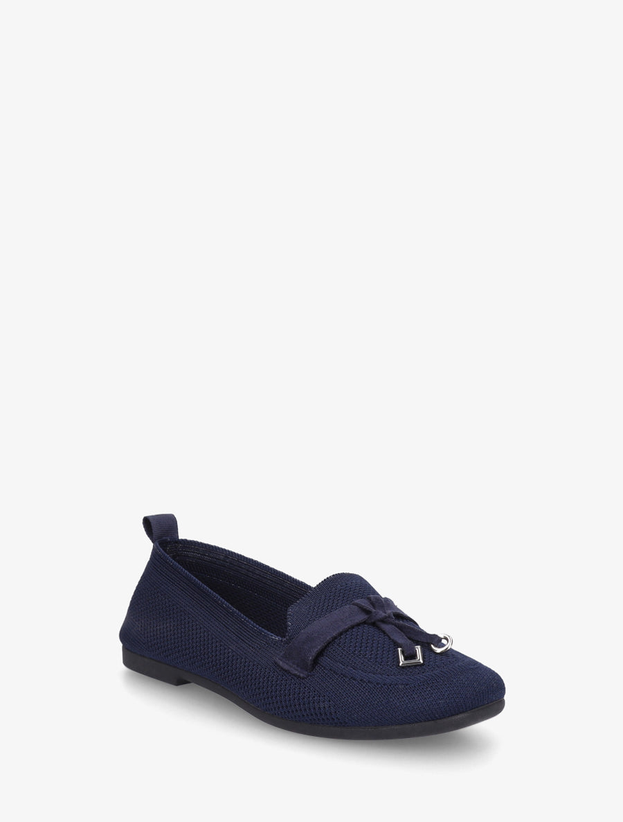 Mocassins en tissu à bijoux - Marine - 2