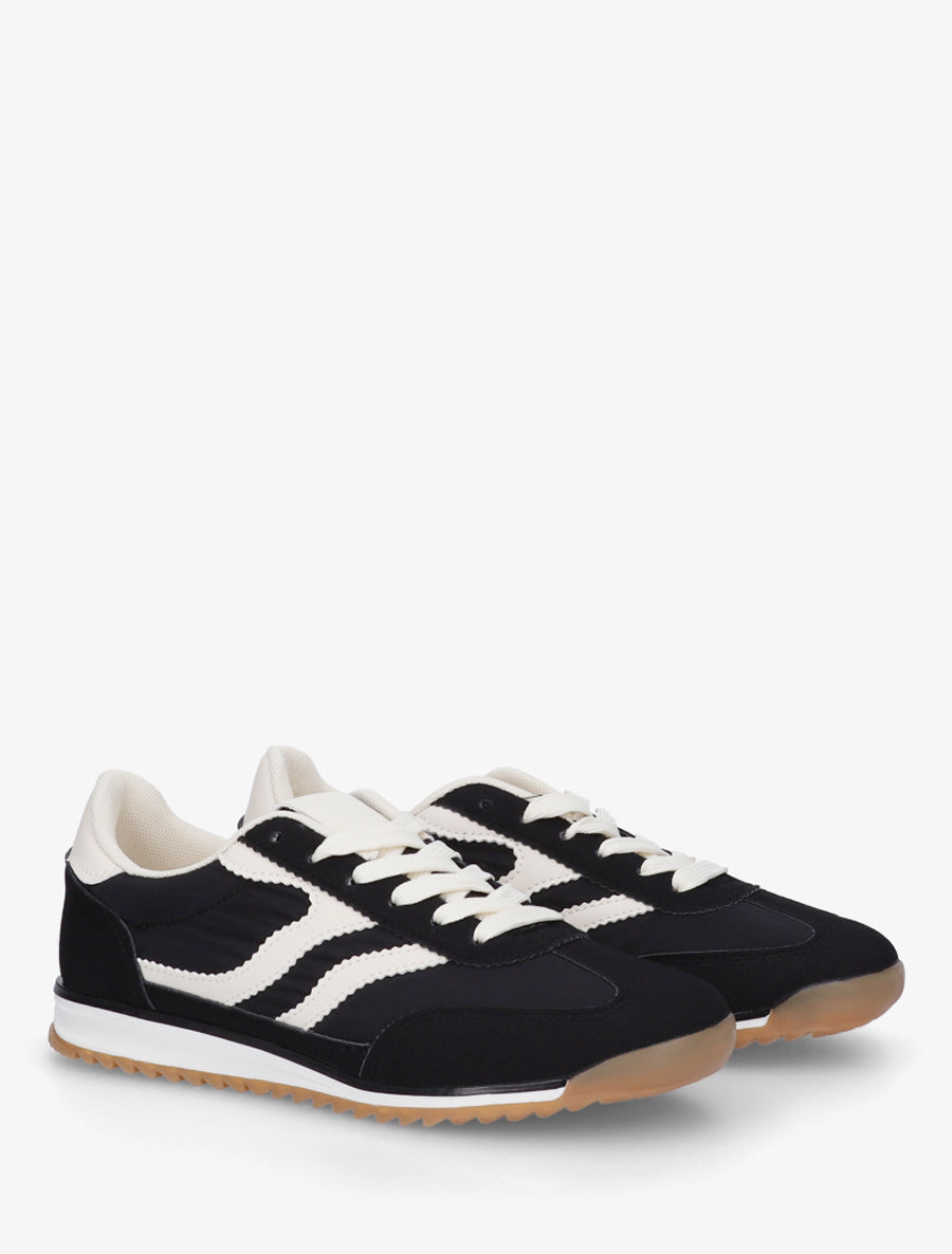 Baskets classiques à bandes dentelées - Noir - 4