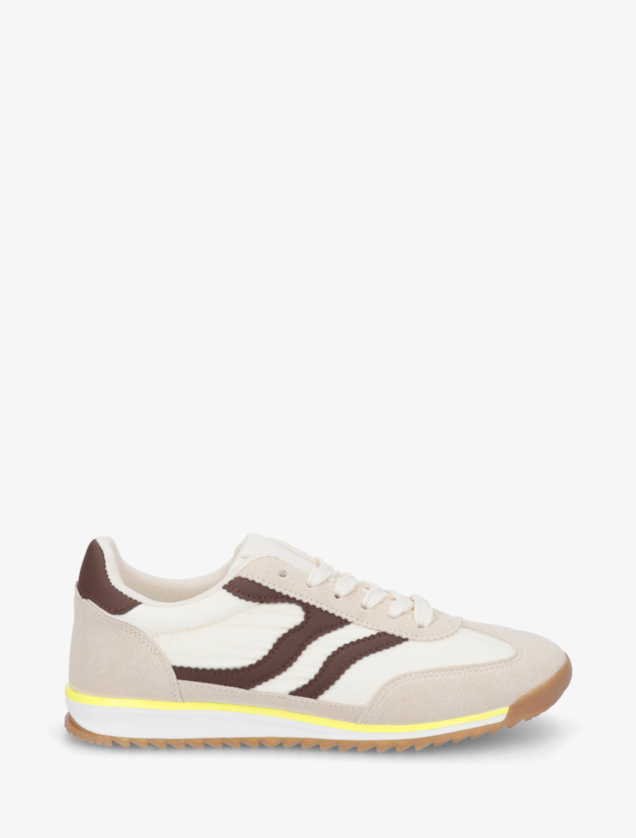 Baskets classiques à bandes dentelées - Beige - 1