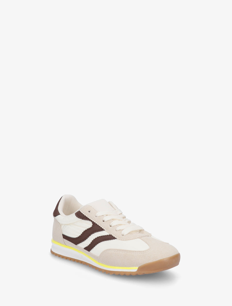 Baskets classiques à bandes dentelées - Beige - 2