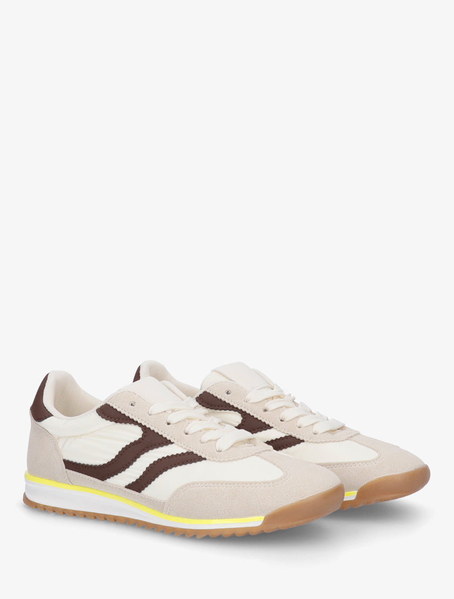 Baskets classiques à bandes dentelées - Beige - 4