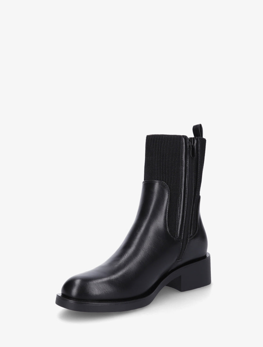 Bottines élastiquées en simili - Noir - 3