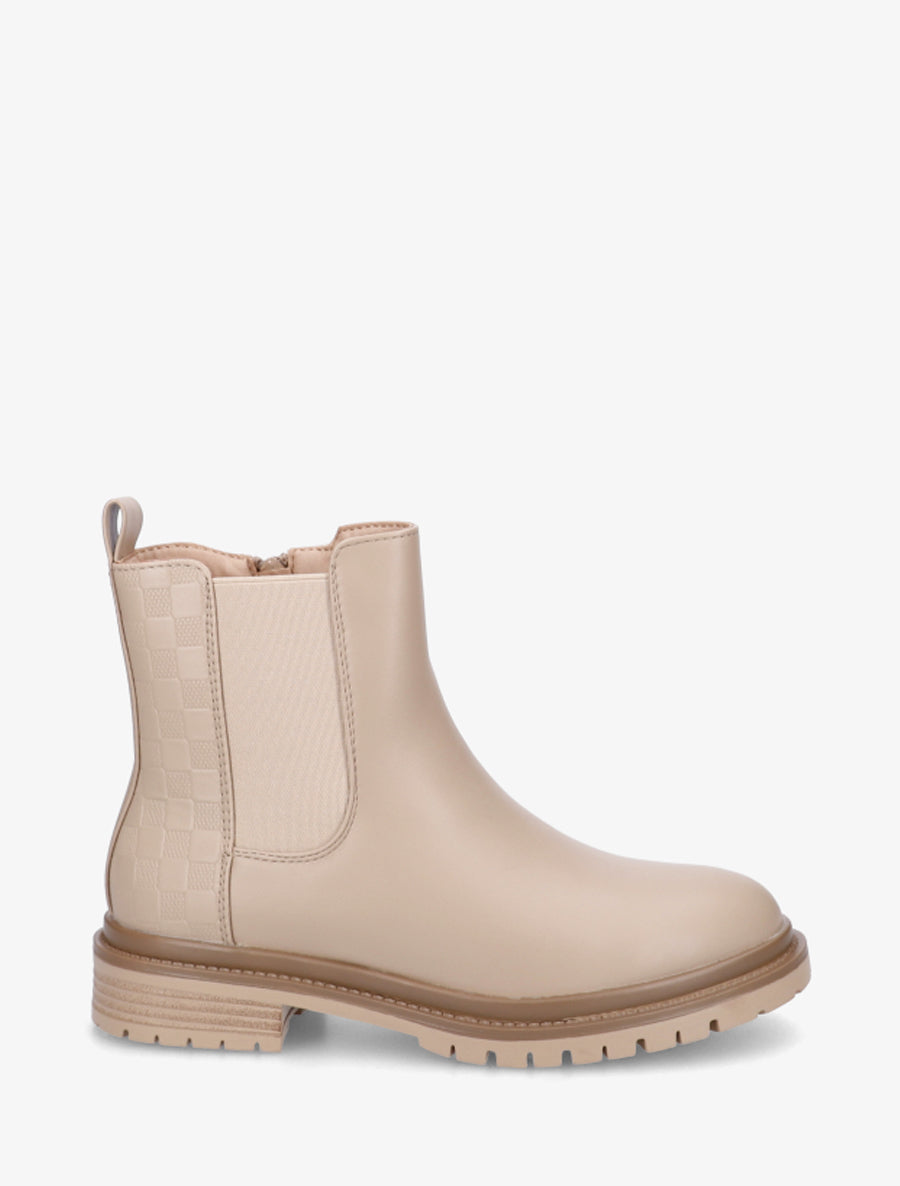 Bottines élastiquées à contrefort damier - Taupe - 1
