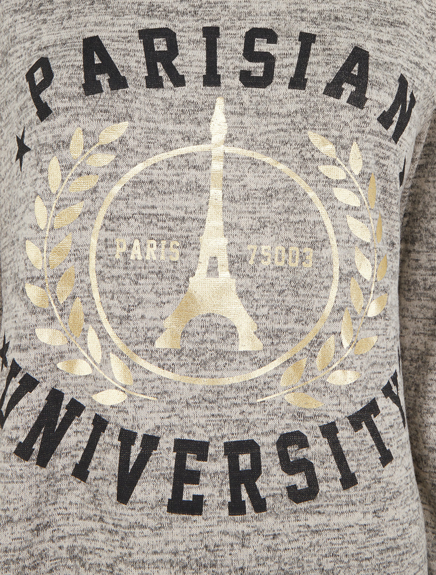 T-shirt ample Parisian University - Taupe - 3