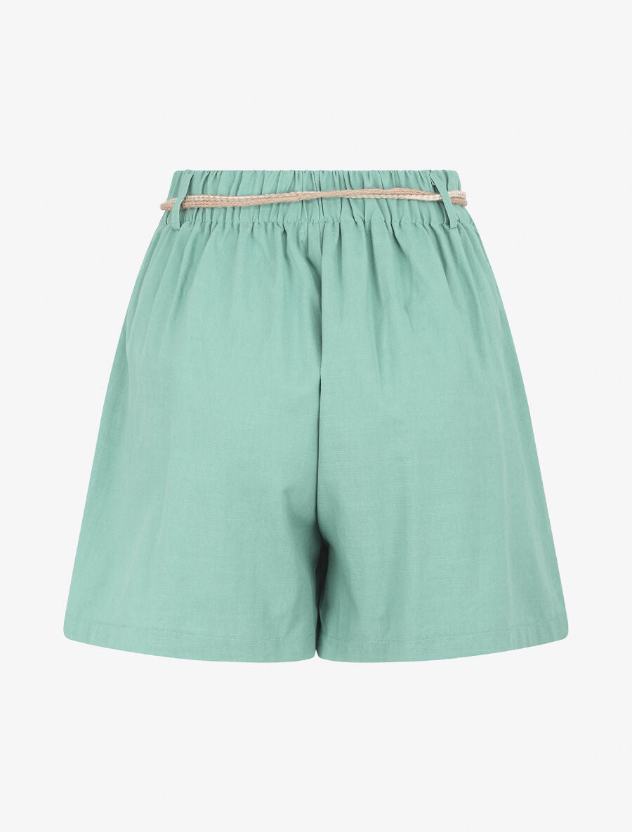 Short fluide à taille élastiquée - Vert d&