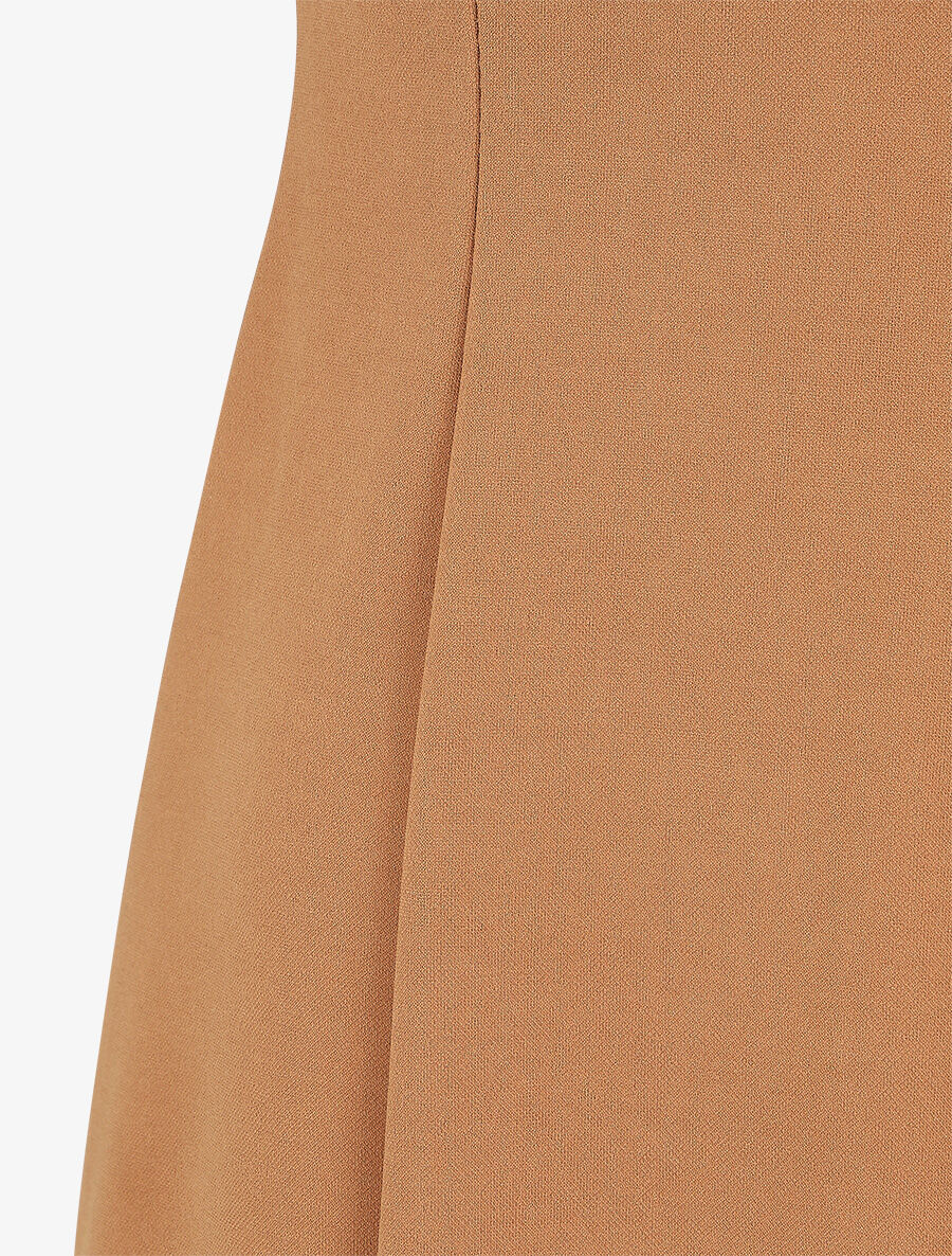 Robe patineuse unie à col V - Camel - 3
