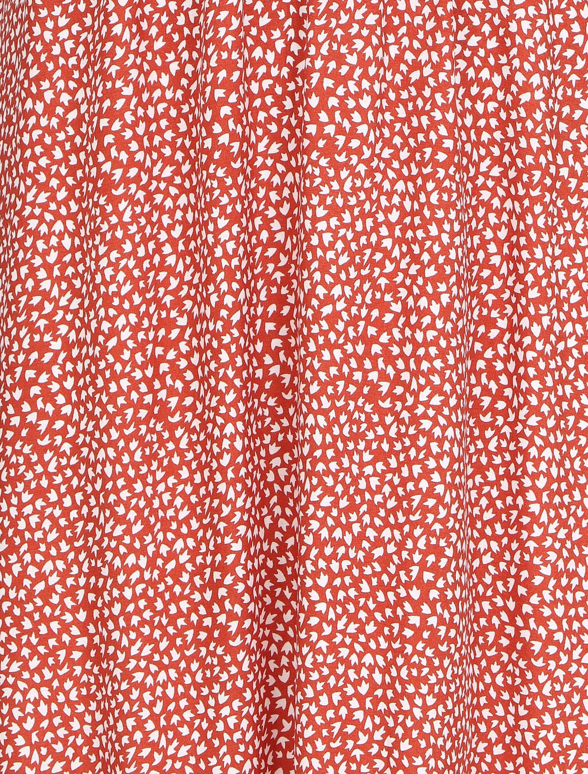 Robe longue à bretelles imprimé tulipe - Brique - 4